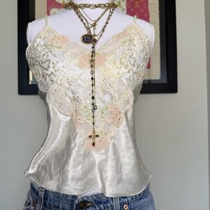 Elegant Cream Lace Camisole Top